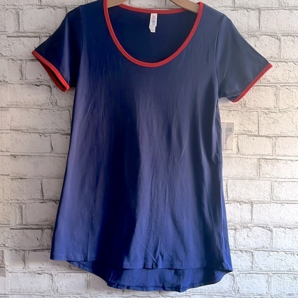 NEW!!! Solid Short Sleeve LuLaRoe Classic T Size XXS Blue Cotton